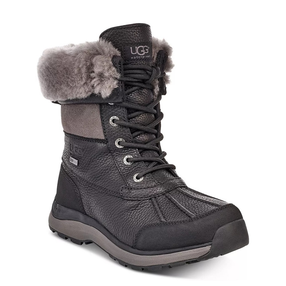 UGG Adirondack round toe leather suede black waterproof booties boots shoe 5